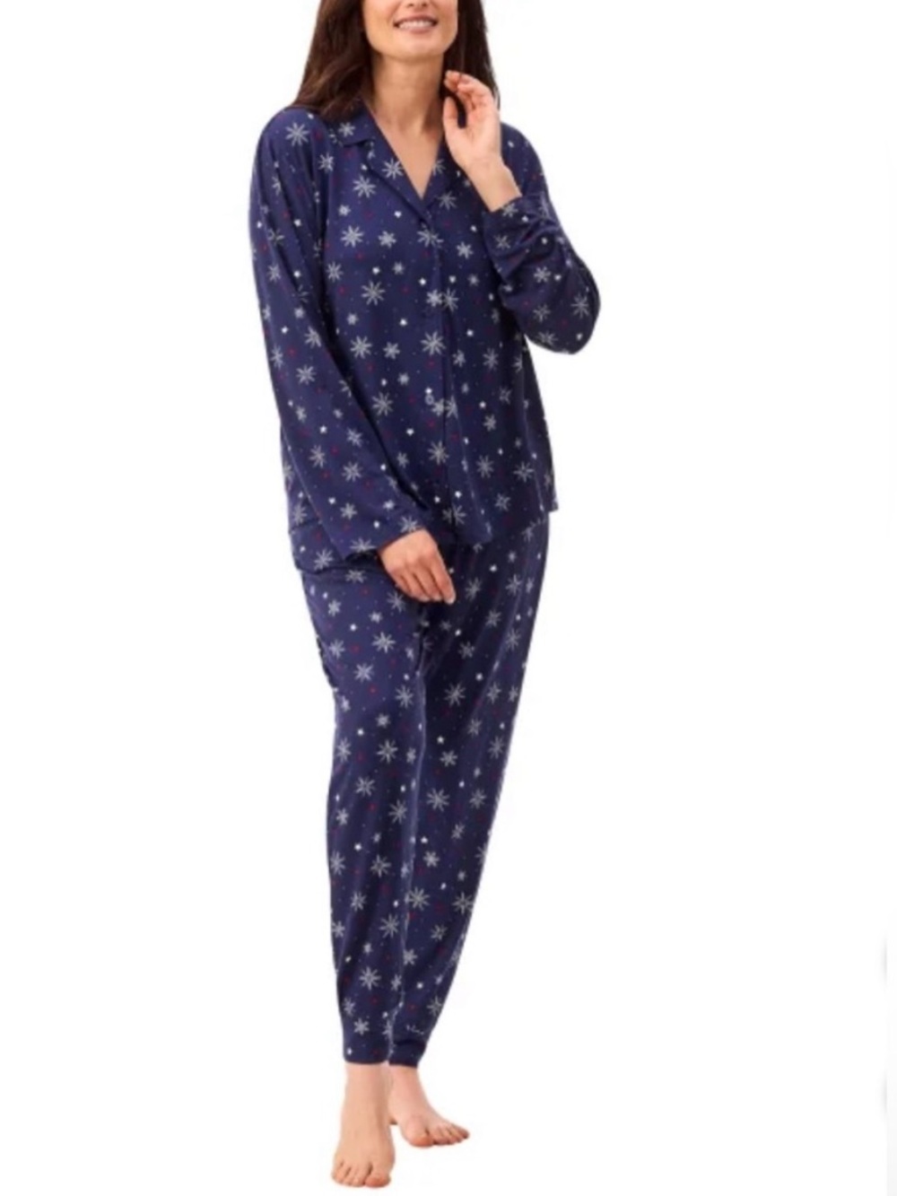 Martha Stewart - Women's 3-Piece Notched Collar Pyjama Set
